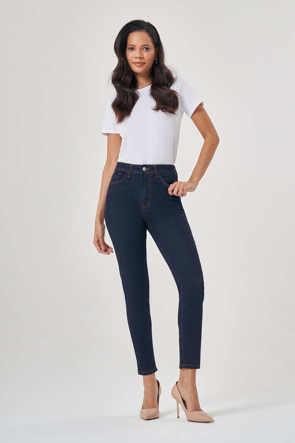 Mizalle Koyu Lacivert Skinny Fit Denim Pantolon