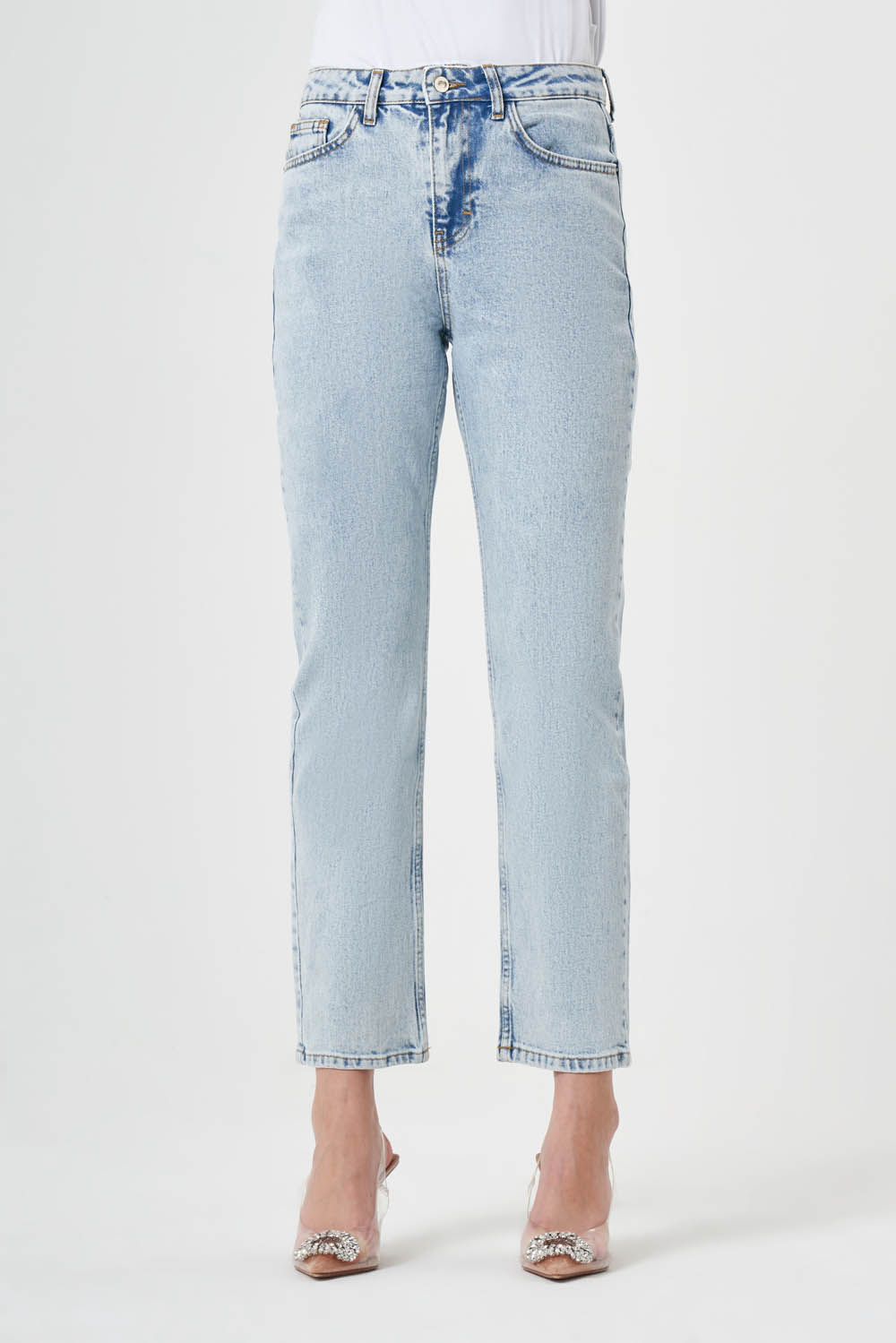 Mizalle Açık Mavi Straight Fit Denim Pantolon