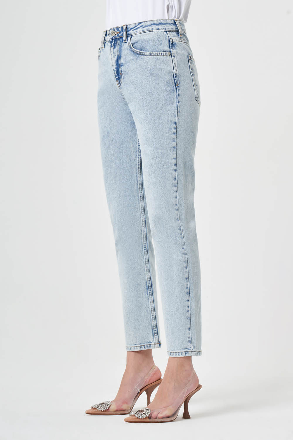 Mizalle Açık Mavi Straight Fit Denim Pantolon