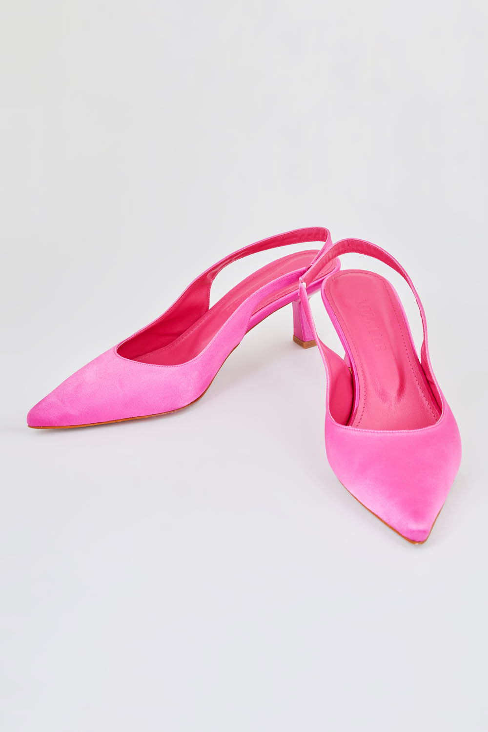 Mizalle Arkası Fuşya Saten Stiletto