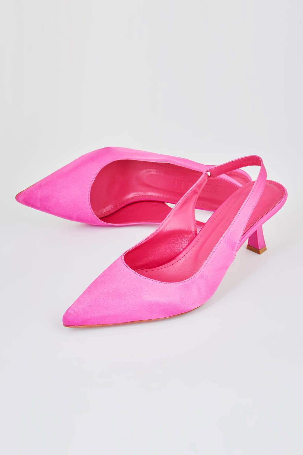 Mizalle Arkası Fuşya Saten Stiletto
