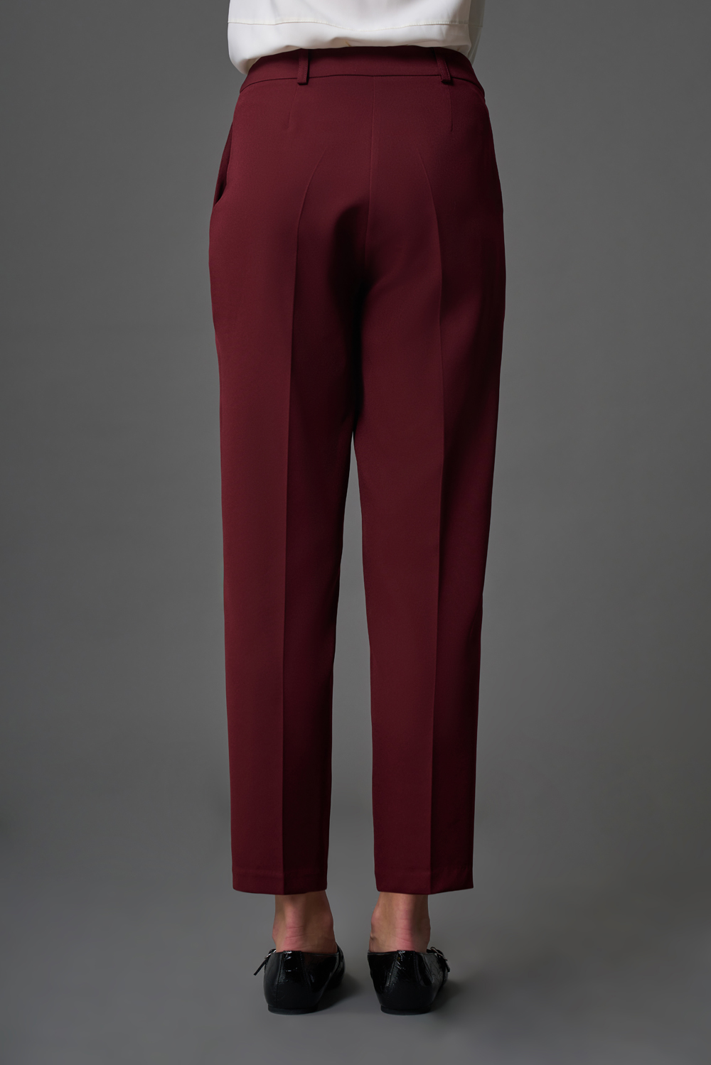 Mizalle Dar Paça Klasik Bordo Kumaş Pantolon