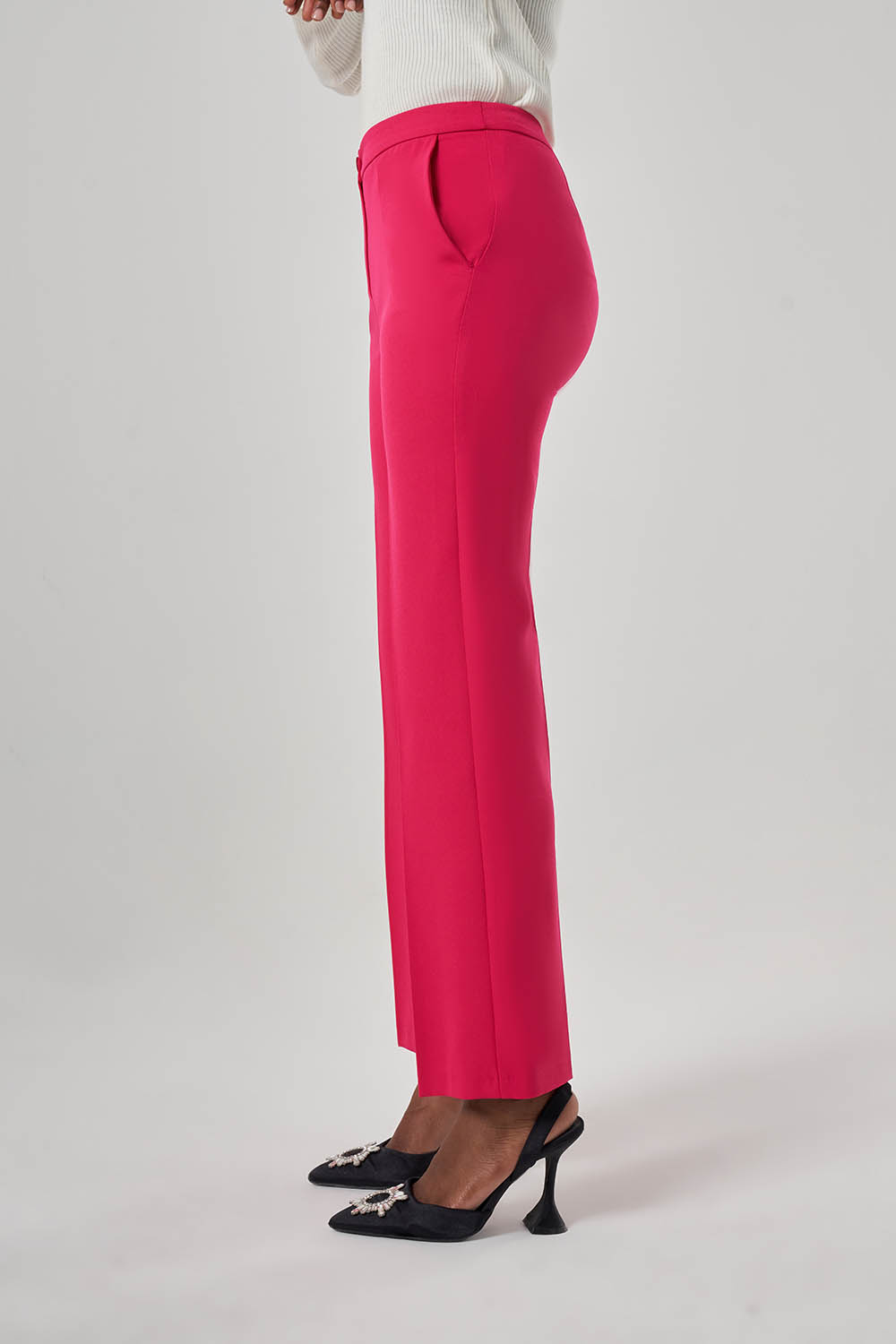 Mizalle Basic Fuşya Klasik Kumaş Pantolon
