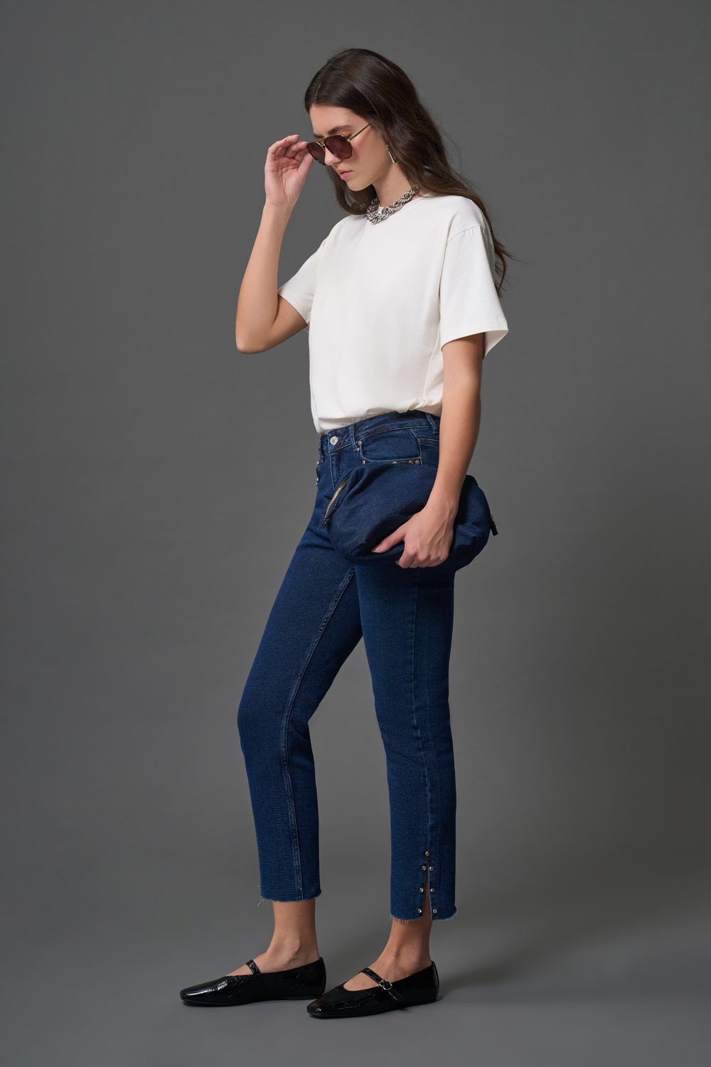 Flare Paça Denim İndigo Pantolon