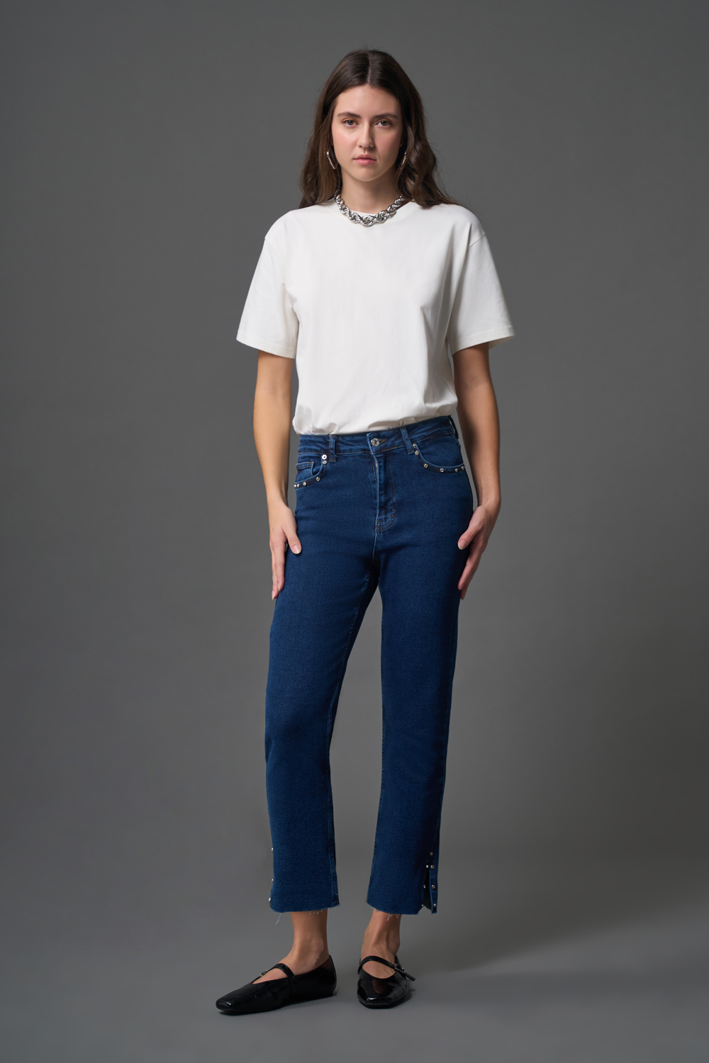 Flare Paça Denim İndigo Pantolon