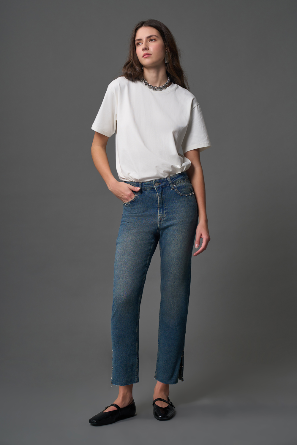 Flare Paça Denim O. Mavi Pantolon