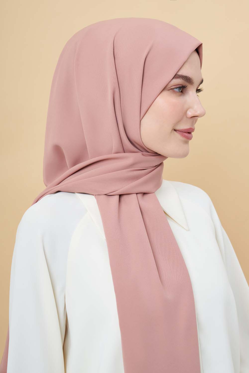 Mizalle Kiremit Rengi Medine İpeği Şal