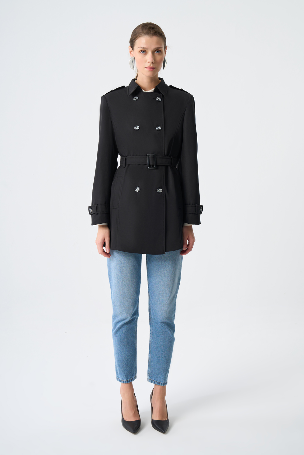 Mizalle Siyah Premium Mac Trençkot 