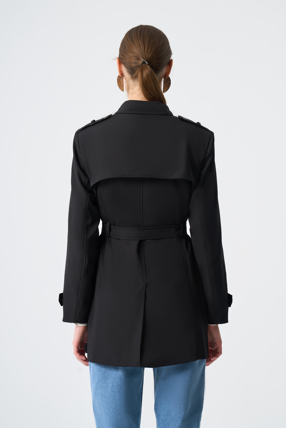 Mizalle Siyah Premium Mac Trençkot 