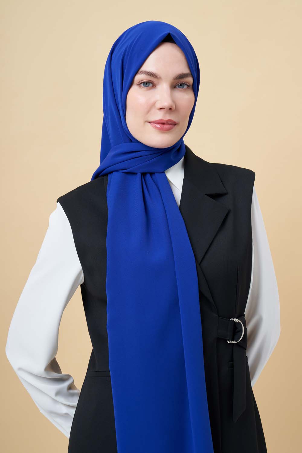 Mizalle Lacivert Medine İpeği Şal