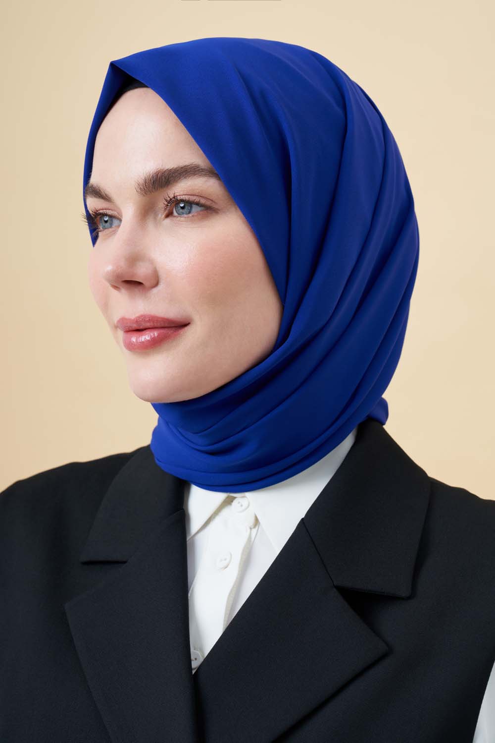 Mizalle Lacivert Medine İpeği Şal