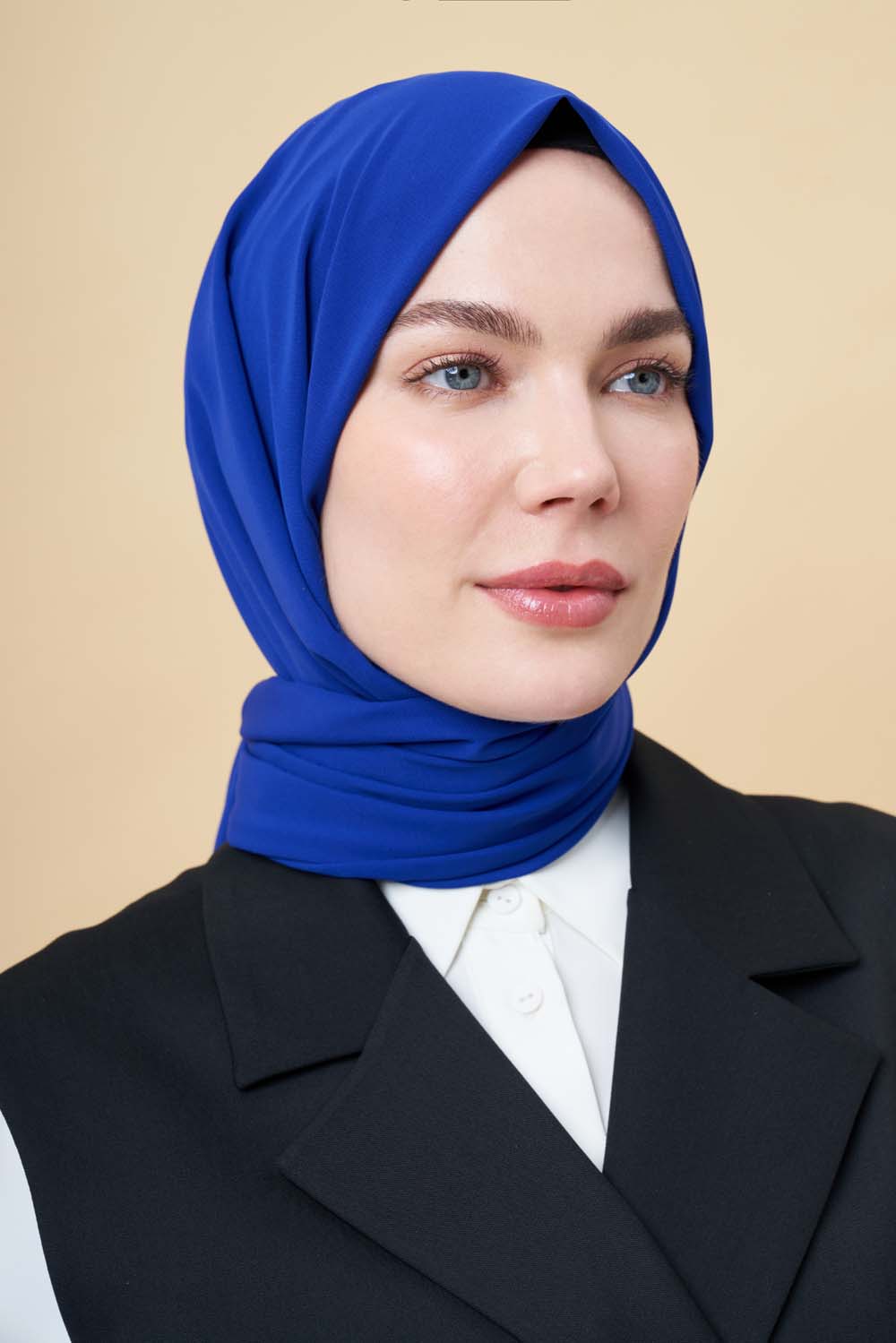 Mizalle Lacivert Medine İpeği Şal