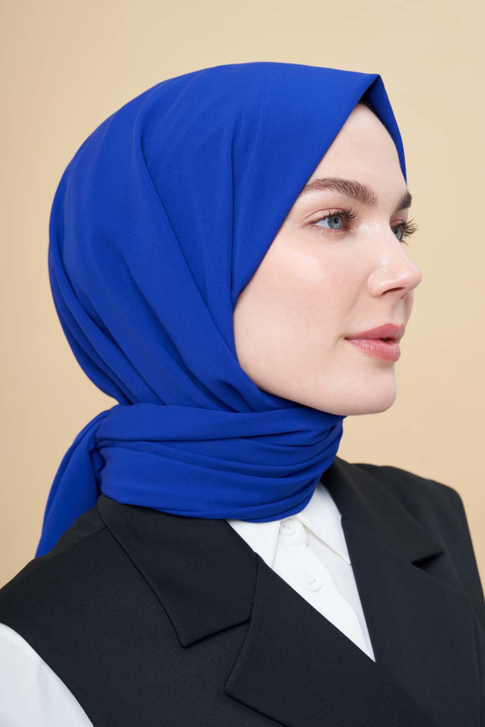 Mizalle Lacivert Medine İpeği Şal