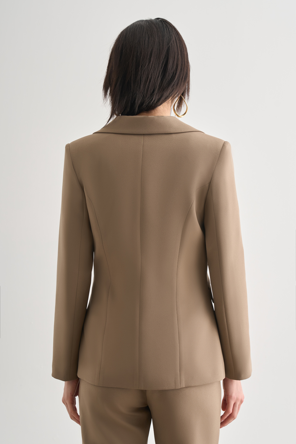 Mizalle Bej Tek Düğme Klasik Blazer Ceket