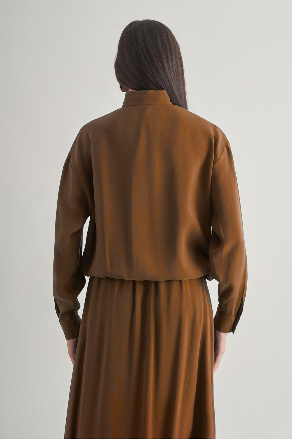 Mizalle İp Büzgülü Torba Cepli Modal Karışımlı Camel Ceket