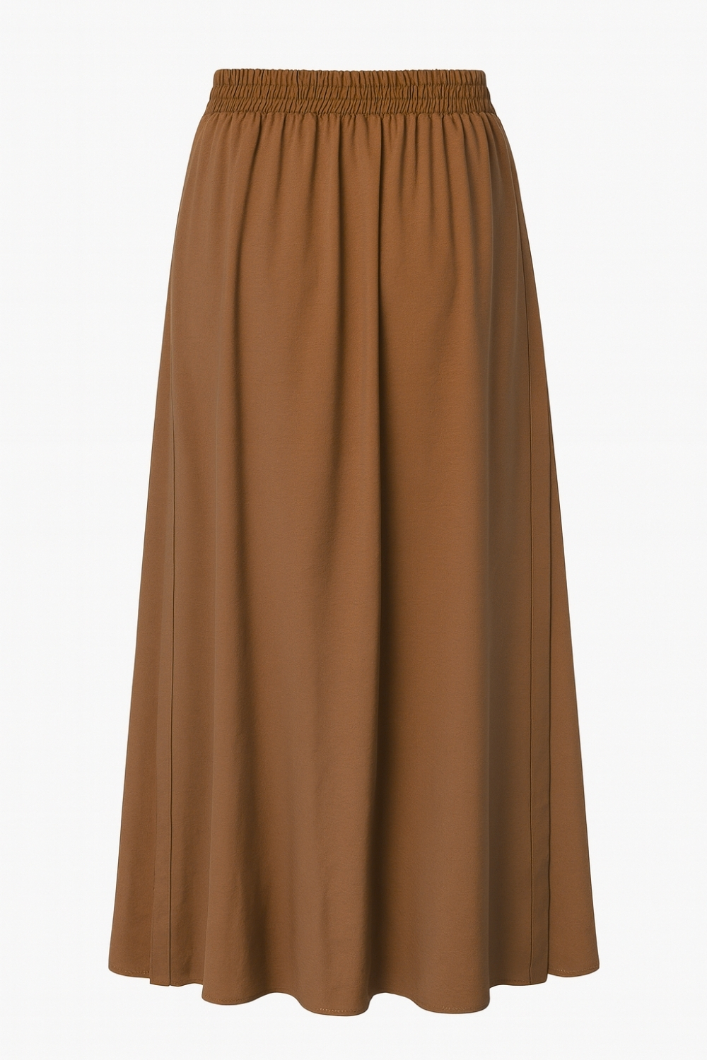 Mizalle Modal Karışımlı Camel Maksi Evaze Etek