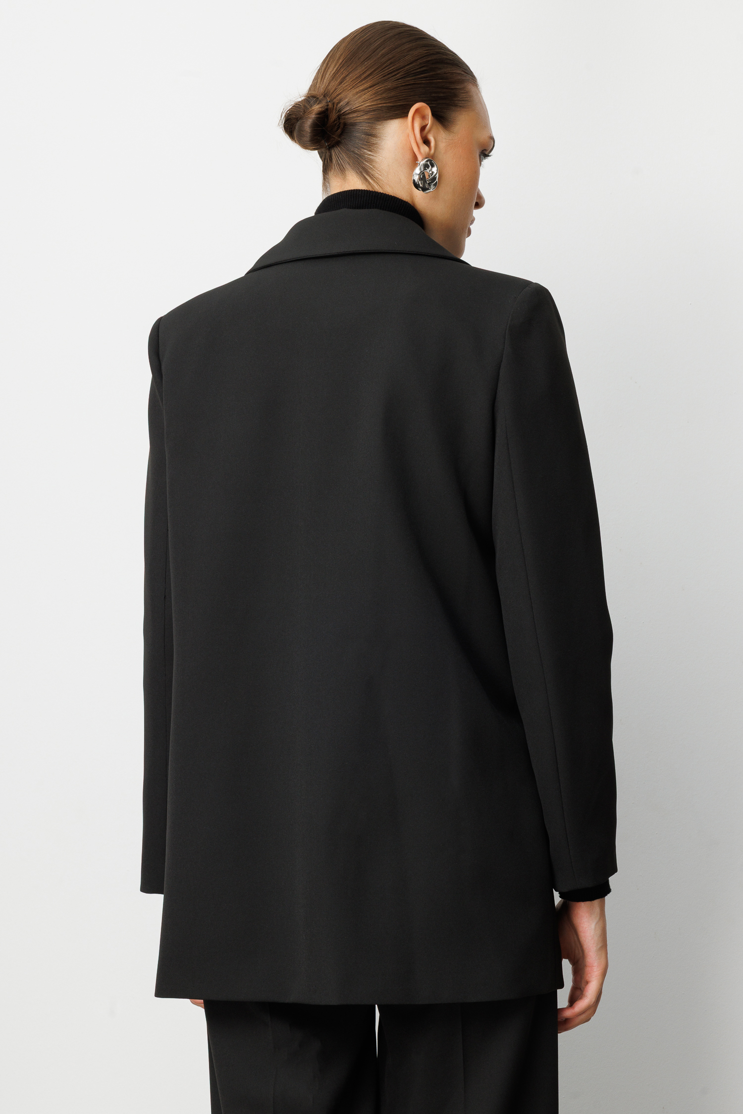 Mizalle Oversize Siyah Kruvaze Blazer Ceket