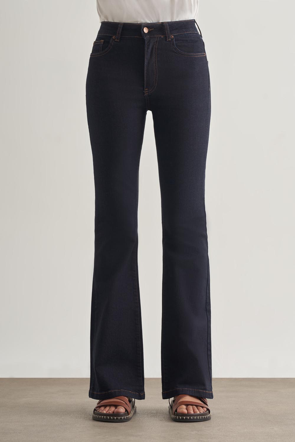 Mizalle Skinny Fit Flare Paça Lacivert Denim Pantolon