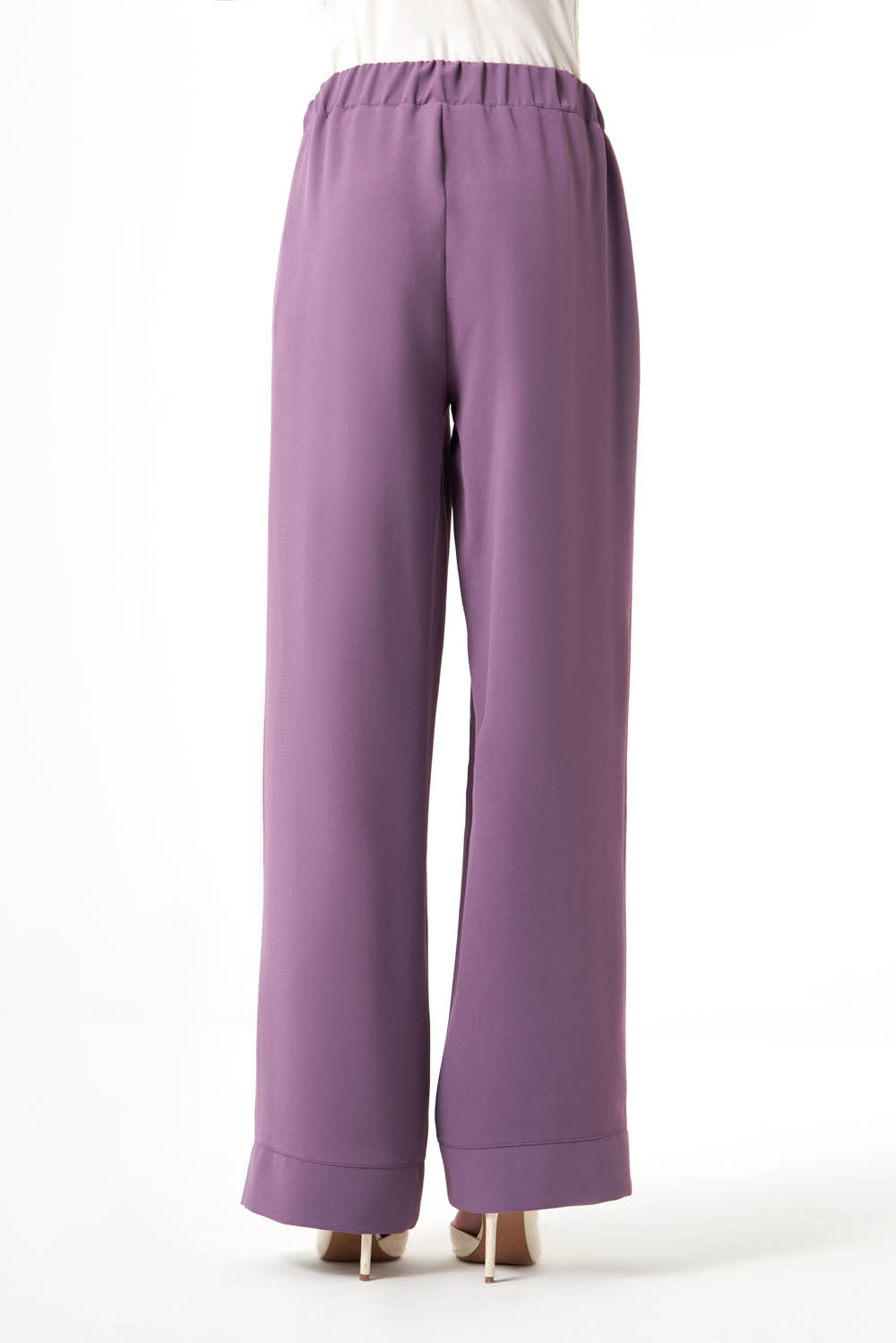 Mizalle Beli Lastikli Rahat Kesim Gül Kurusu Basic Pantolon