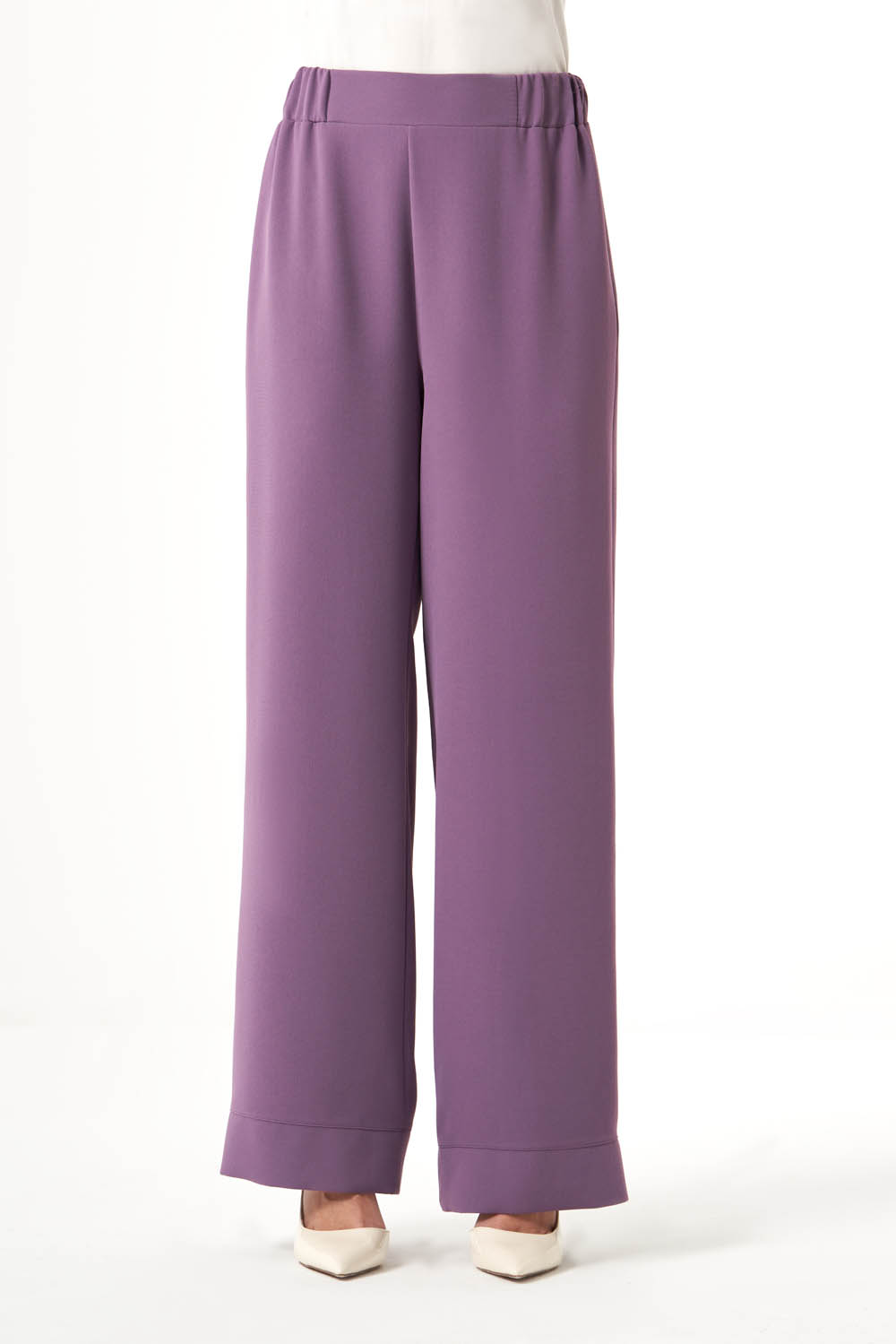 Mizalle Beli Lastikli Rahat Kesim Gül Kurusu Basic Pantolon