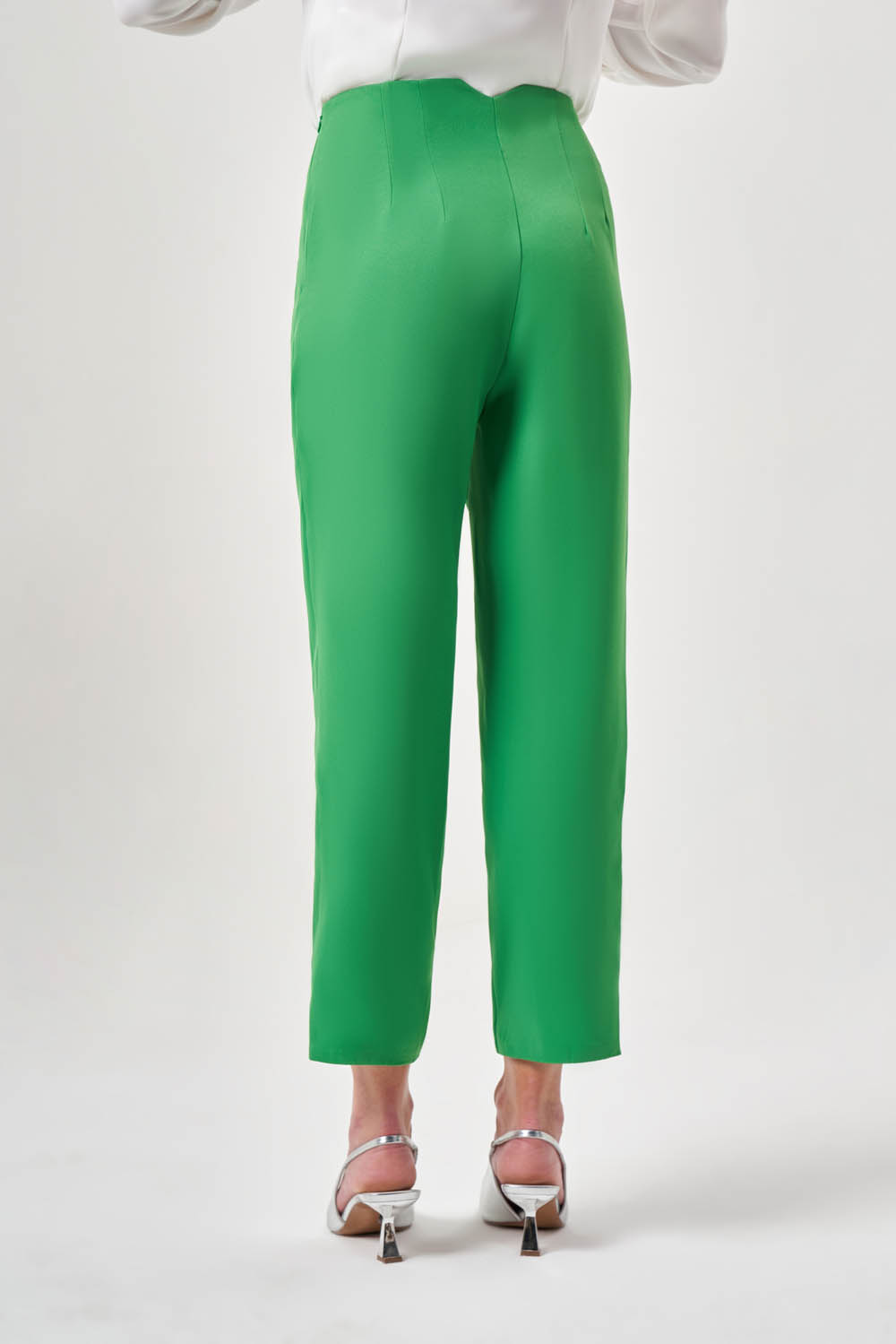Mizalle Fit Kesimli Pensli Yeşil Basic Pantolon