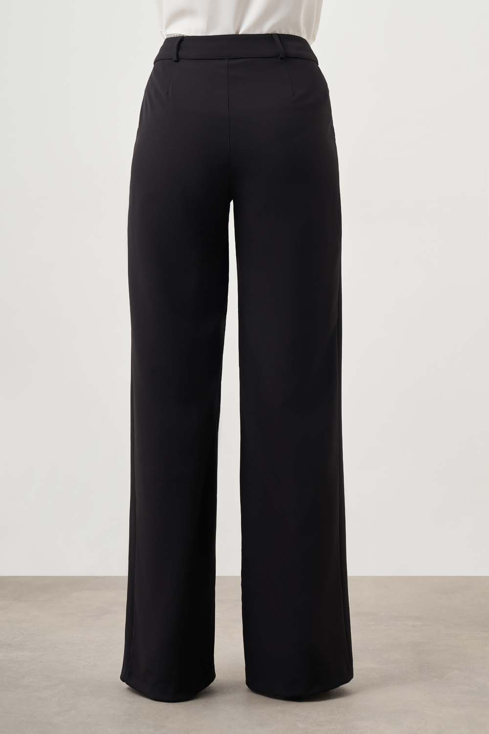 Pileli Double Siyah Pantolon