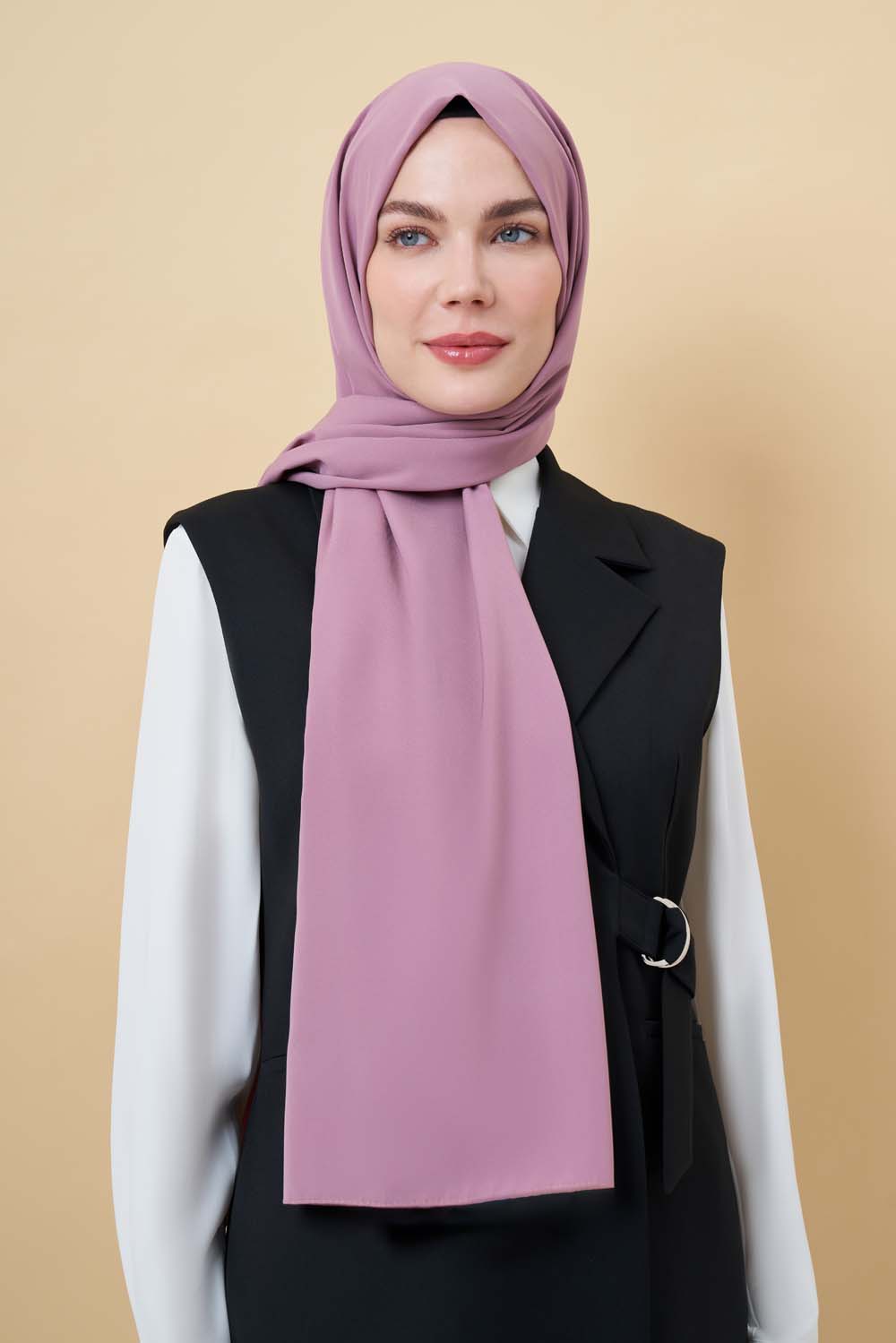Mizalle Pudra Pembe Medine İpeği Şal