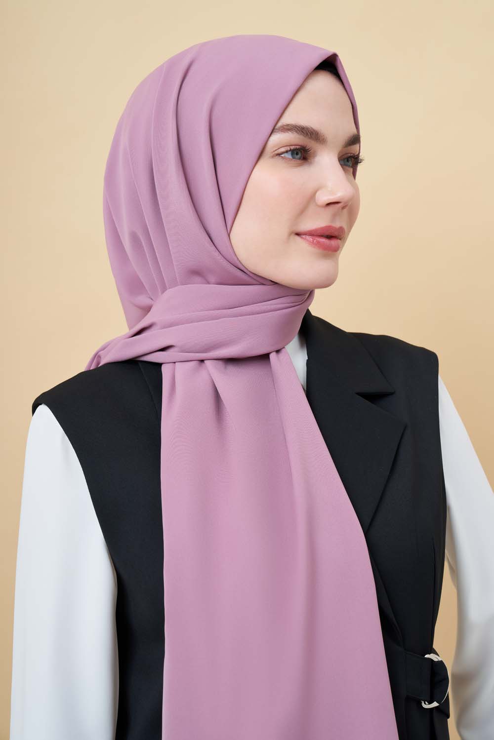Mizalle Pudra Pembe Medine İpeği Şal