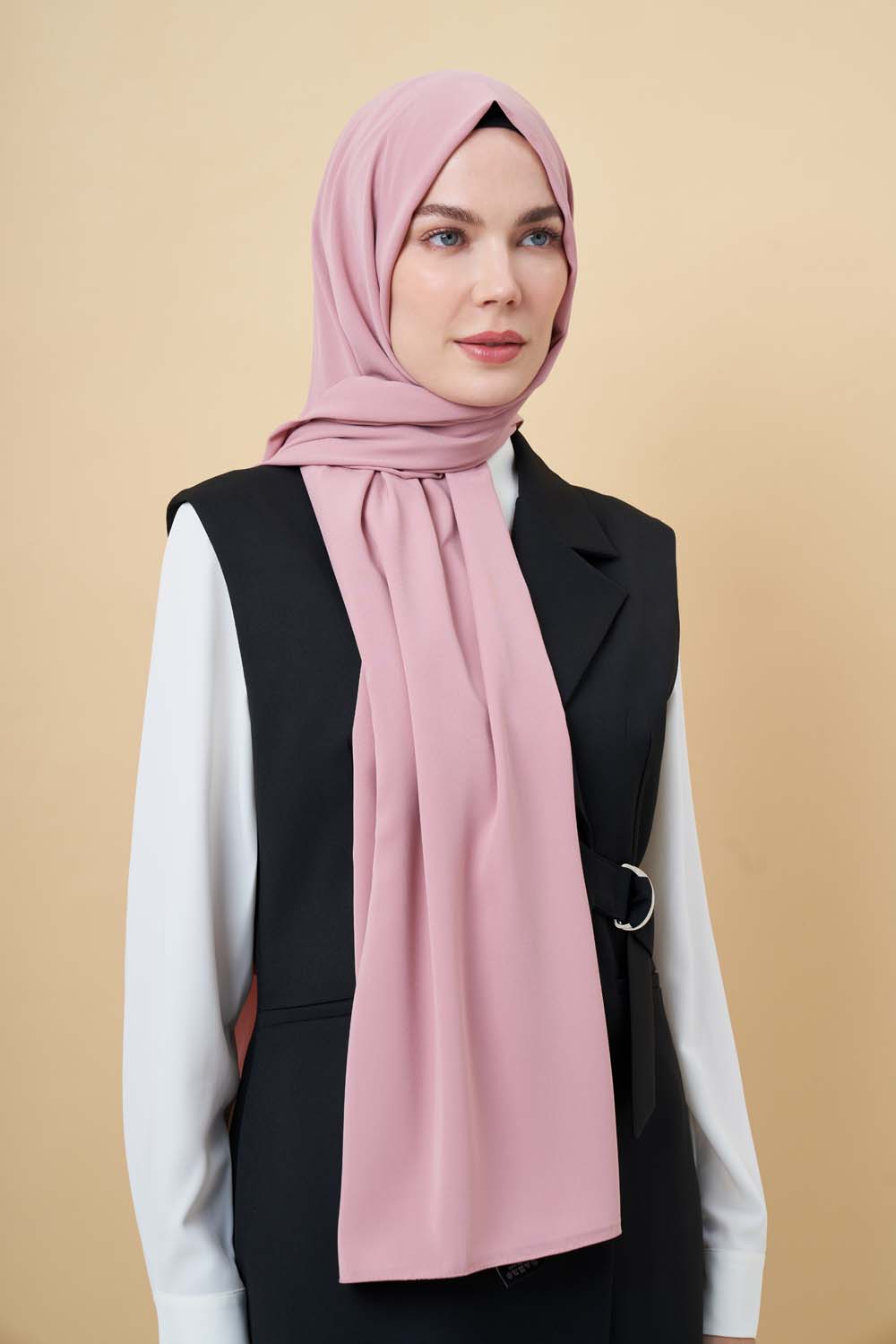 Mizalle Toz Pembe Medine İpeği Şal