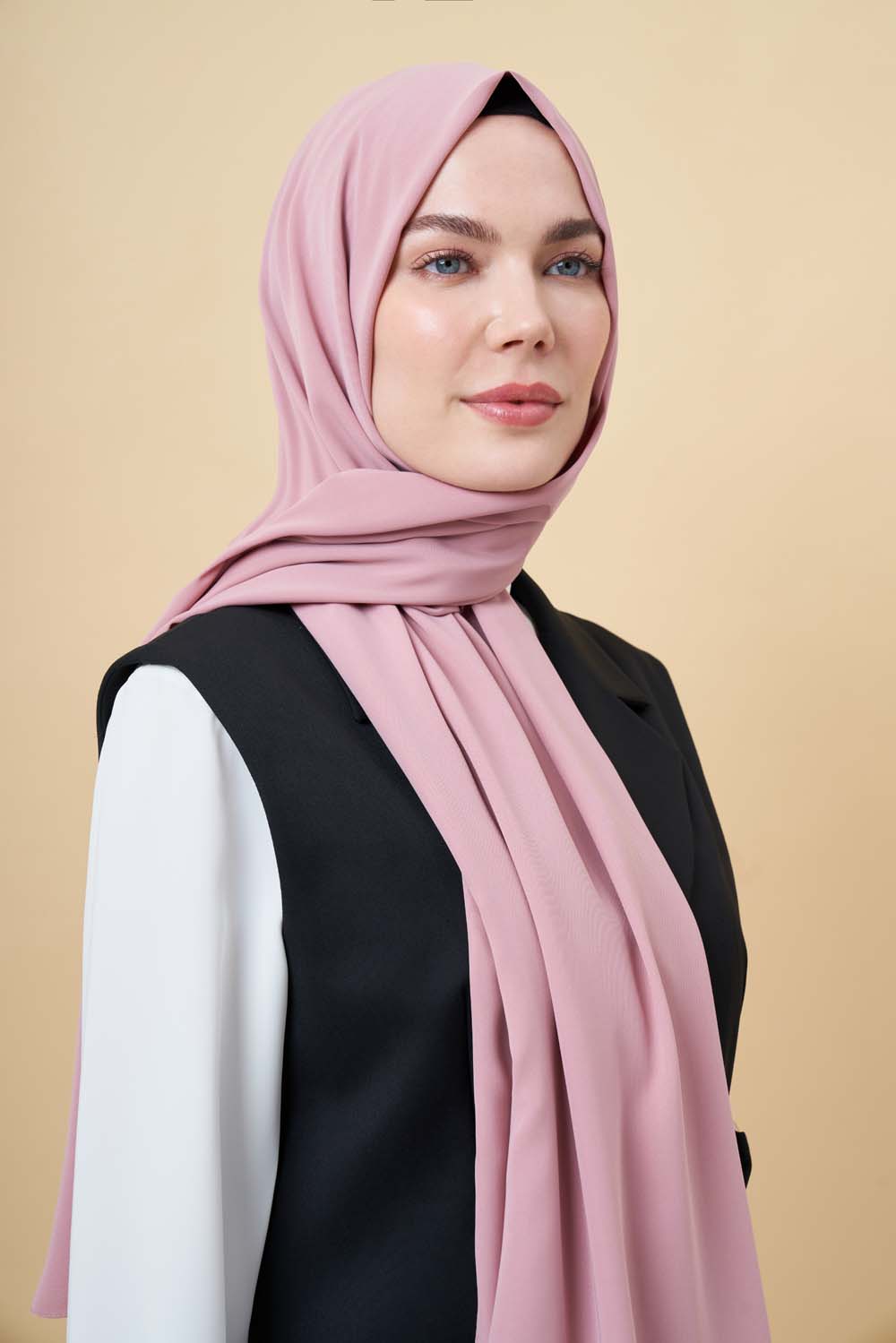 Mizalle Toz Pembe Medine İpeği Şal