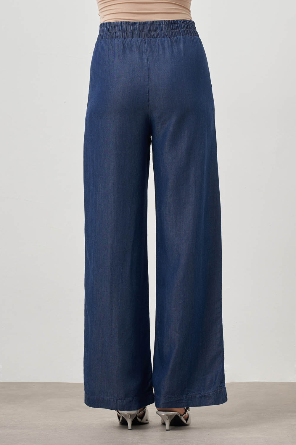 Tencel Dokulu İndigo Pantolon