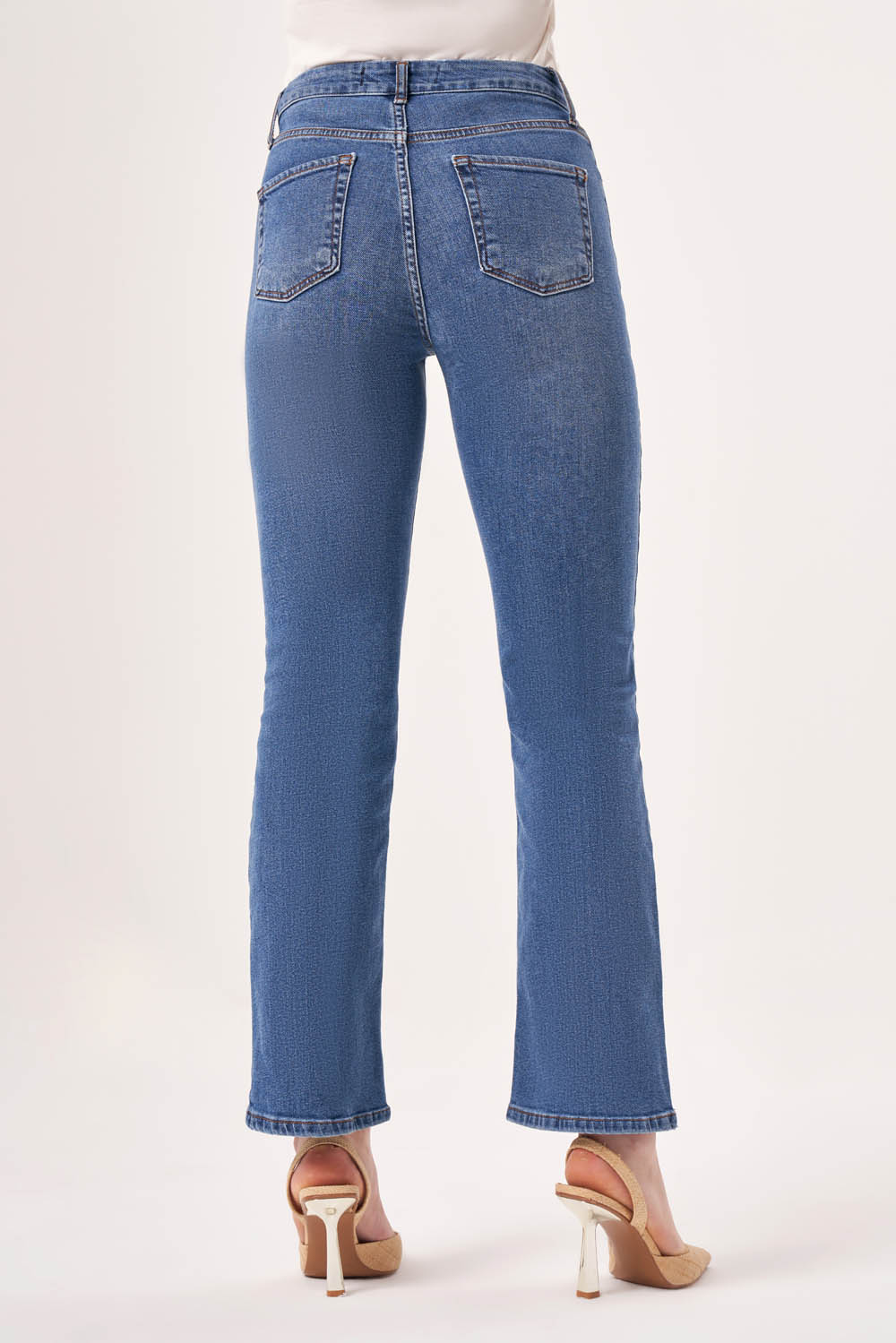 Mizalle İndigo Mavi Straight Fit Denim Pantolon