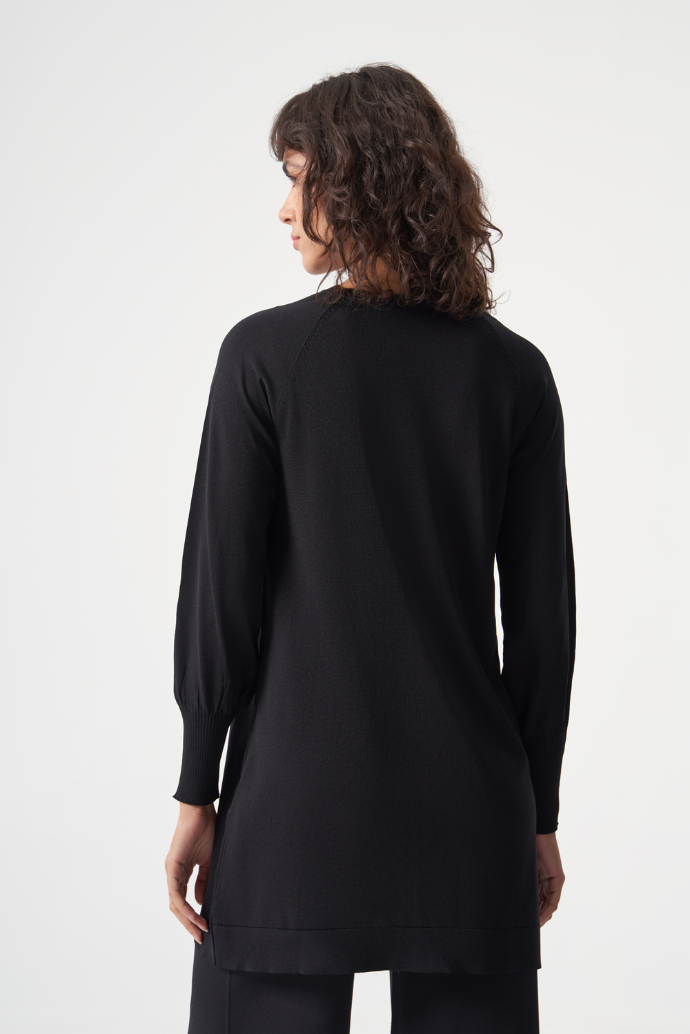 Balon Kollu Rayon Siyah Tunik