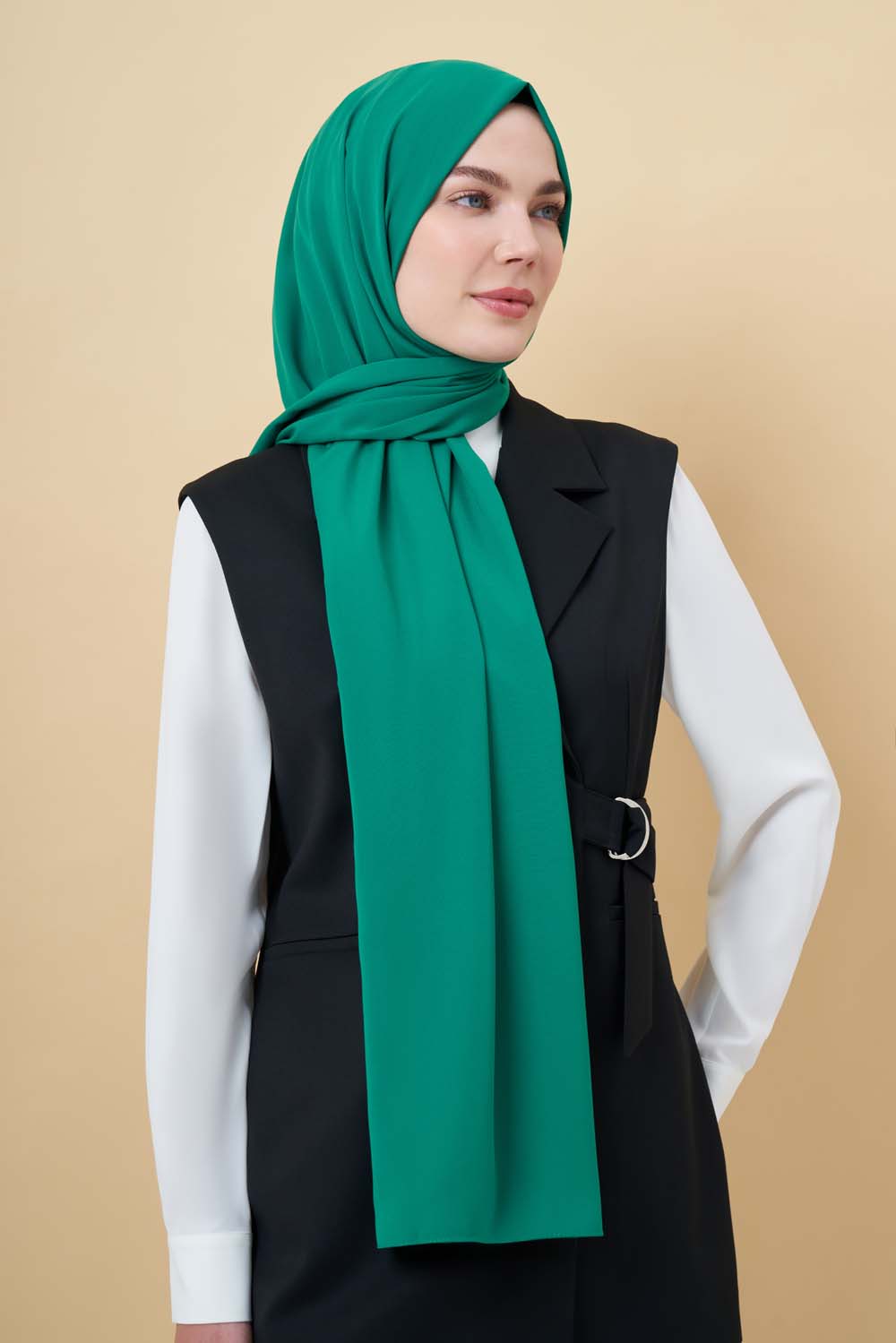 Mizalle Yeşil Medine İpeği Şal