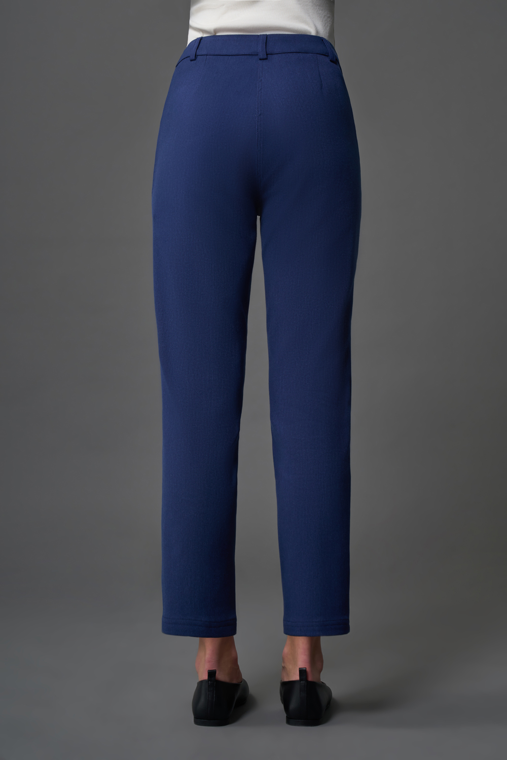 Denim Dokulu Örme İndigo Pantolon