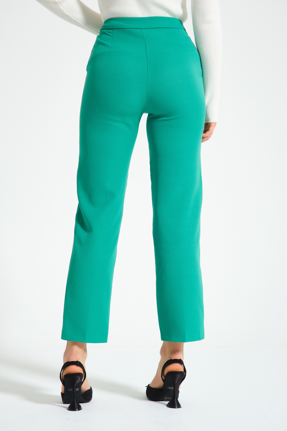 Mizalle Basic Yeşil Klasik Kumaş Pantolon