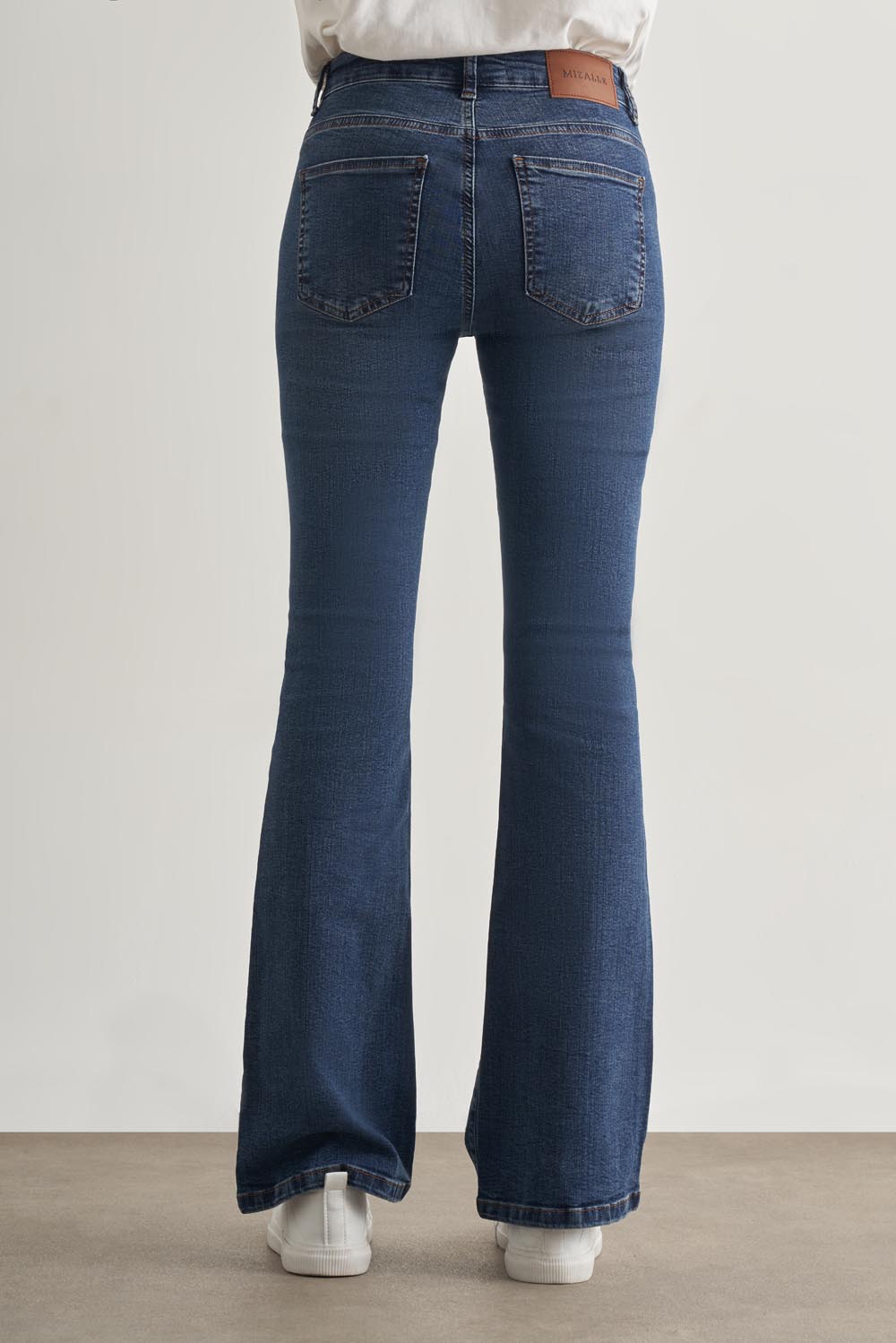 Mizalle Skinny Fit Flare Paça Koyu Mavi Denim Pantolon