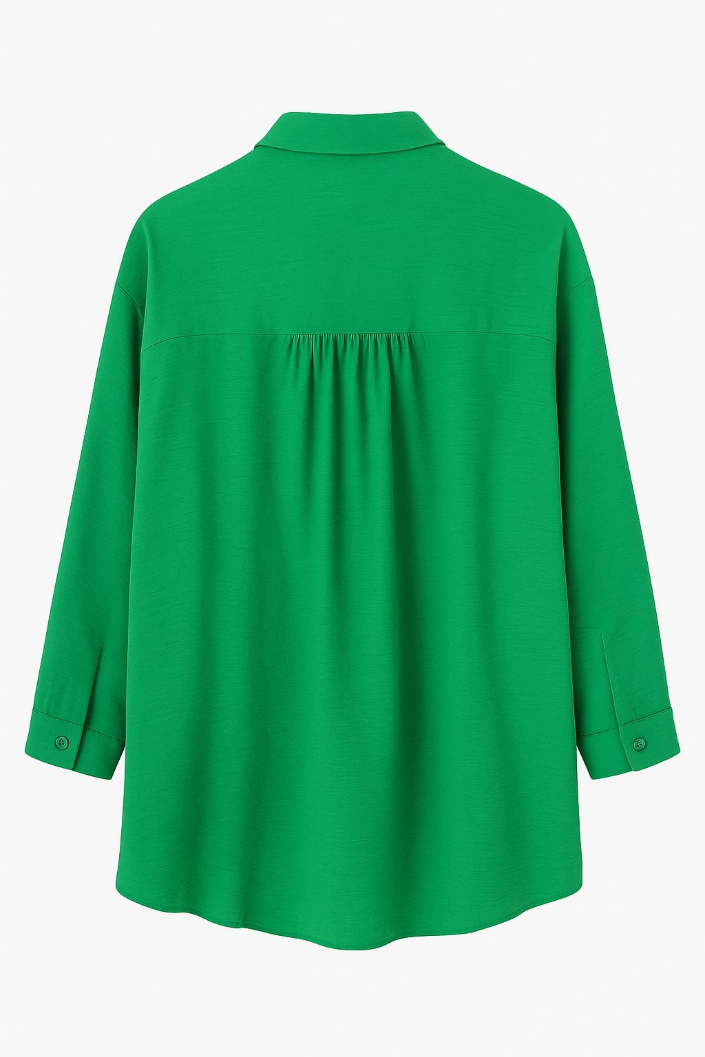 Mizalle Keten Görünümlü Oversize Cepli Uzun yeşil Tunik