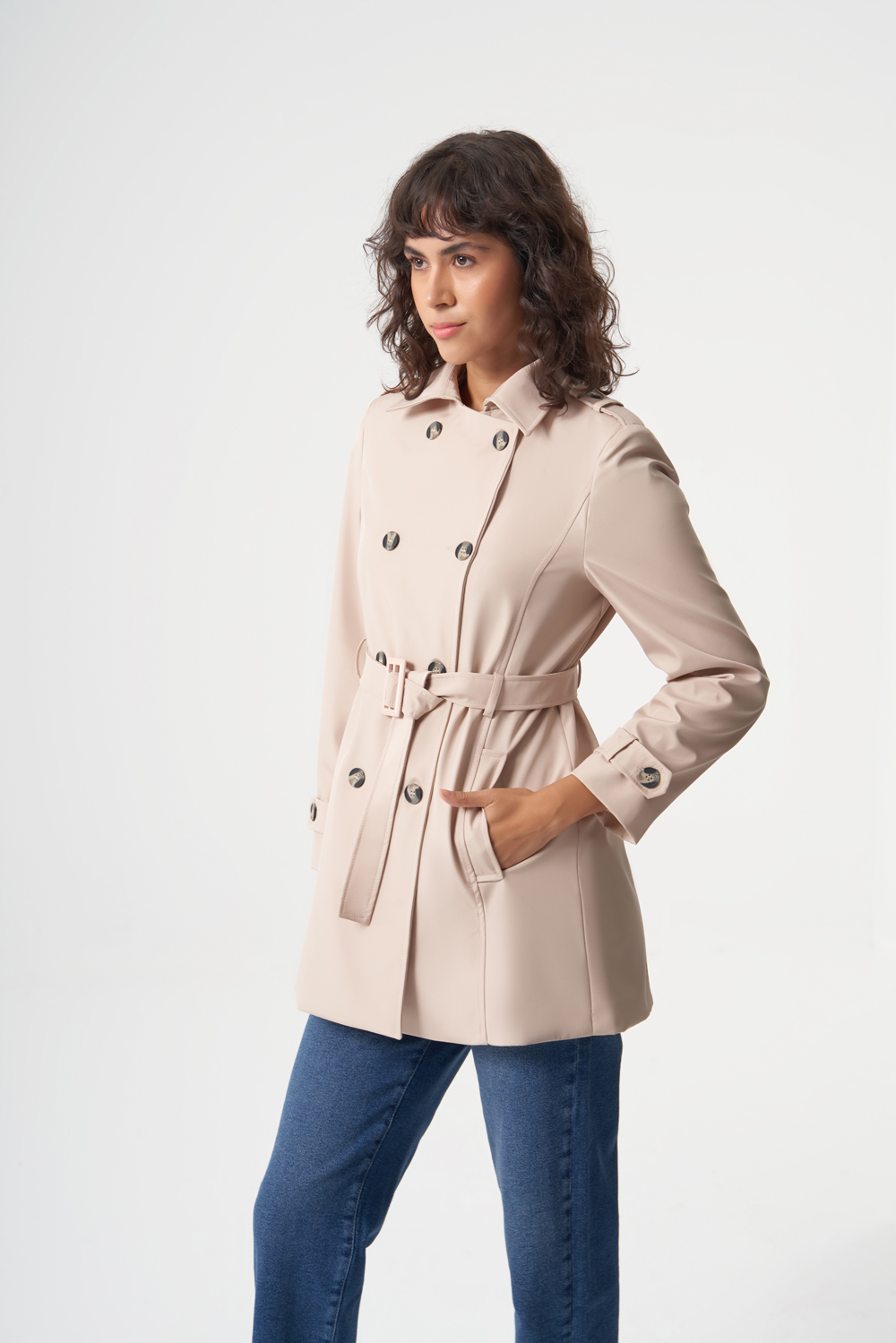 Mizalle Taş Rengi Premium Mac Trençkot 