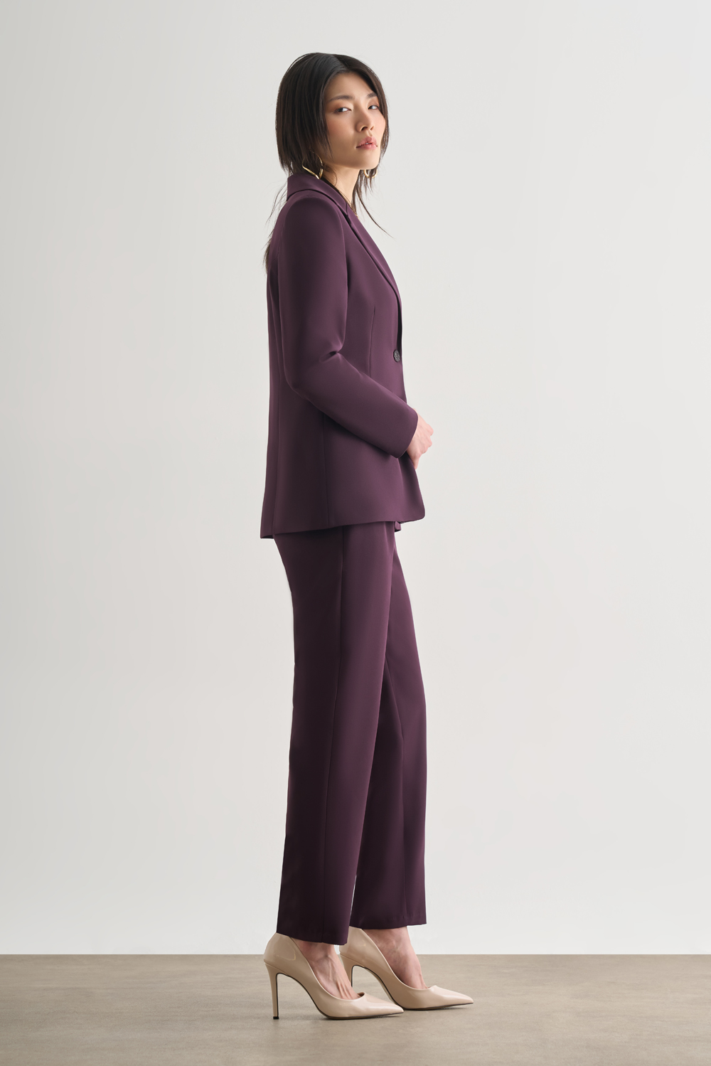 Mizalle Mürdüm Tek Düğme Klasik Blazer Ceket