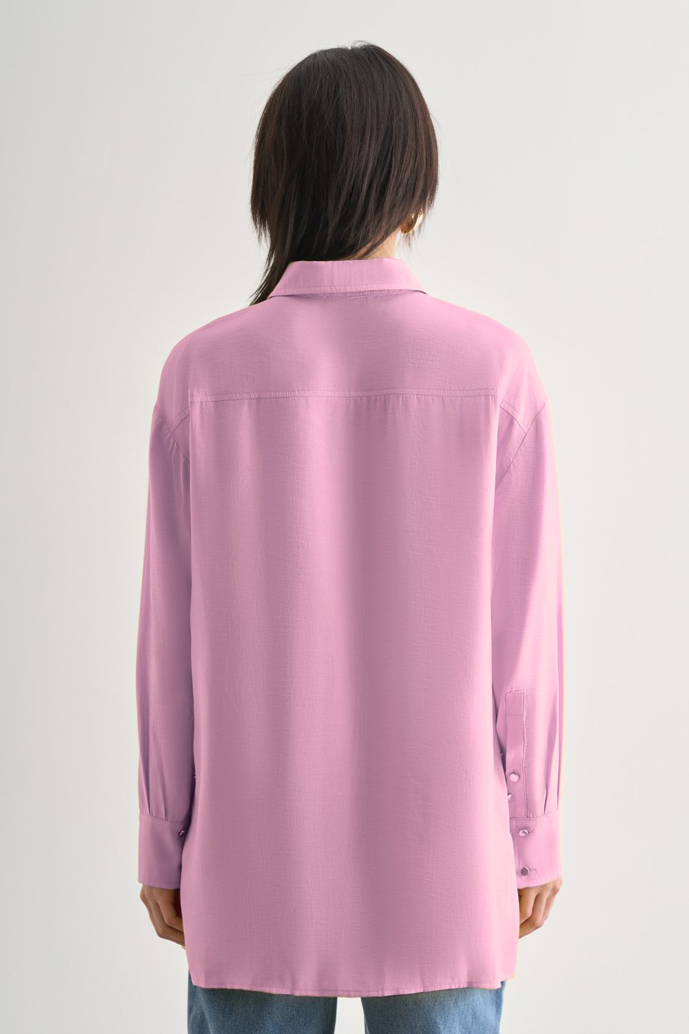 Mizalle Yan Düğme Detaylı Premium Modal Pembe Tunik
