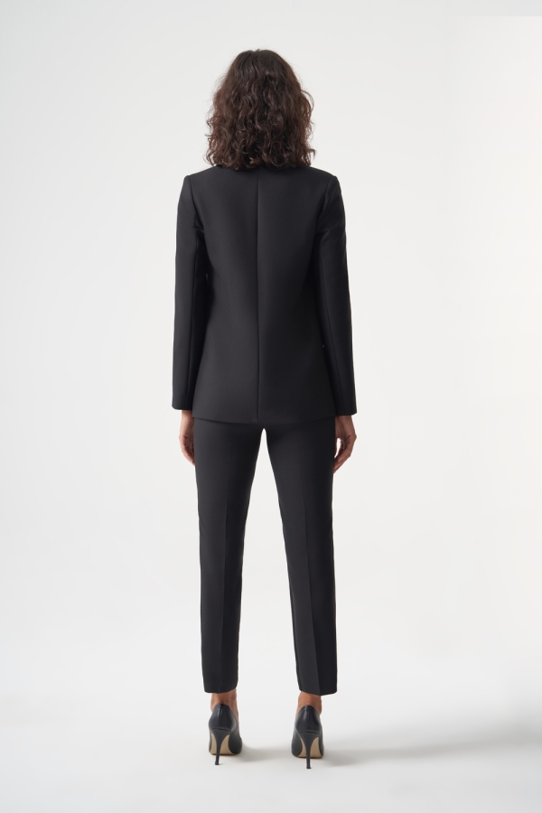 MZL Siyah Oversize Kruvaze Blazer Ceket 