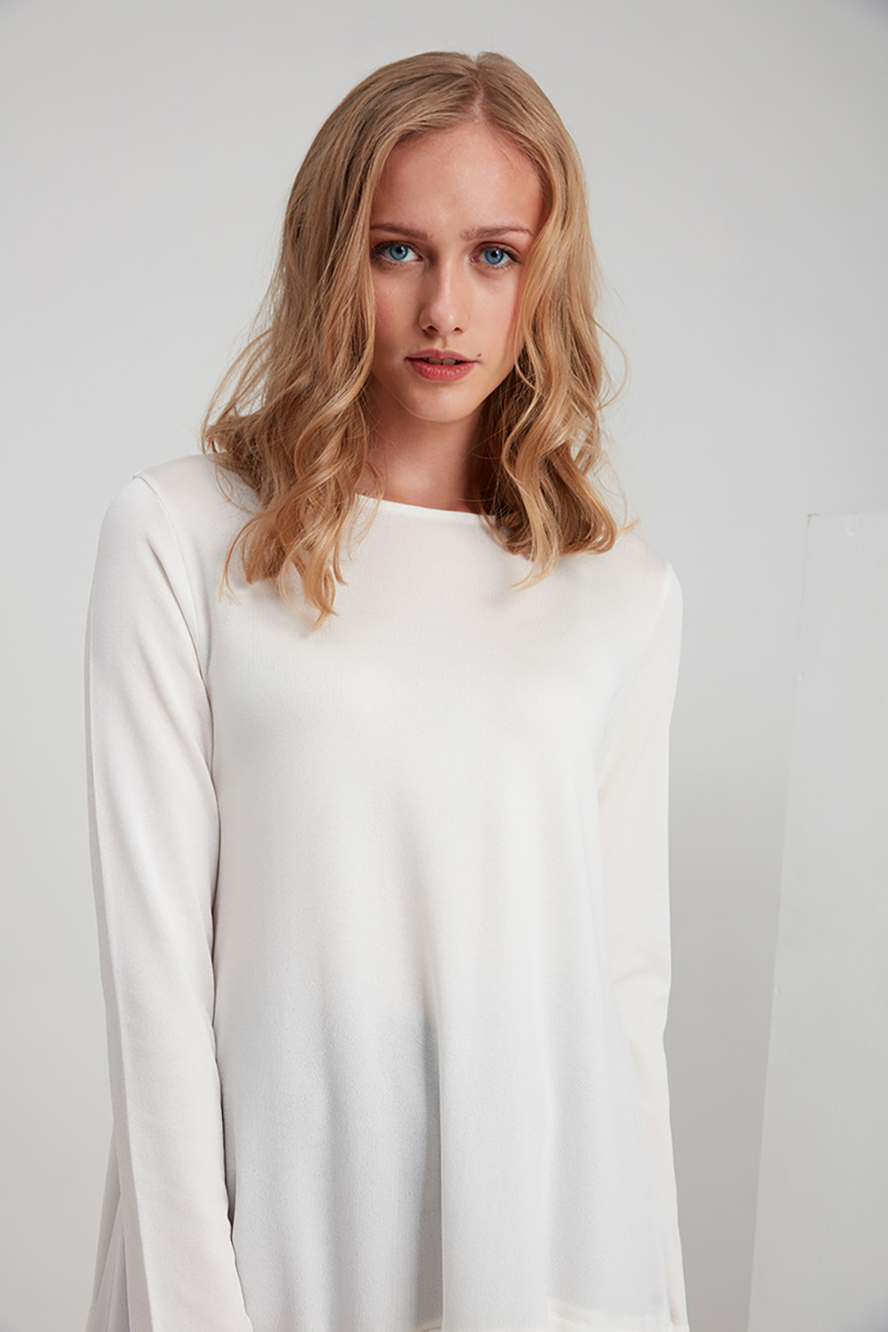 Şifon Garnili Rayon Ekru Tunik