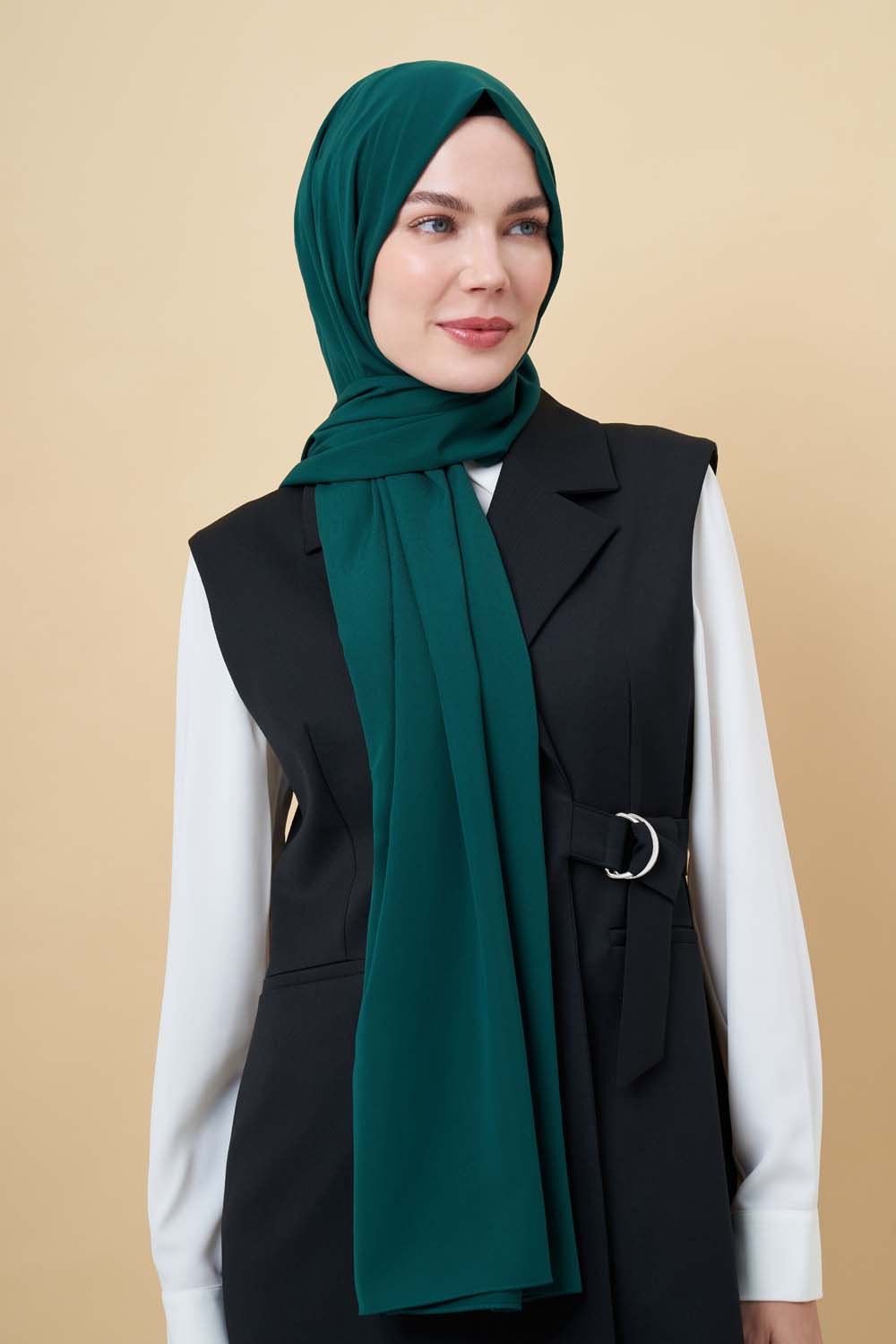 Mizalle Zümrüt Yeşili Medine İpeği Şal