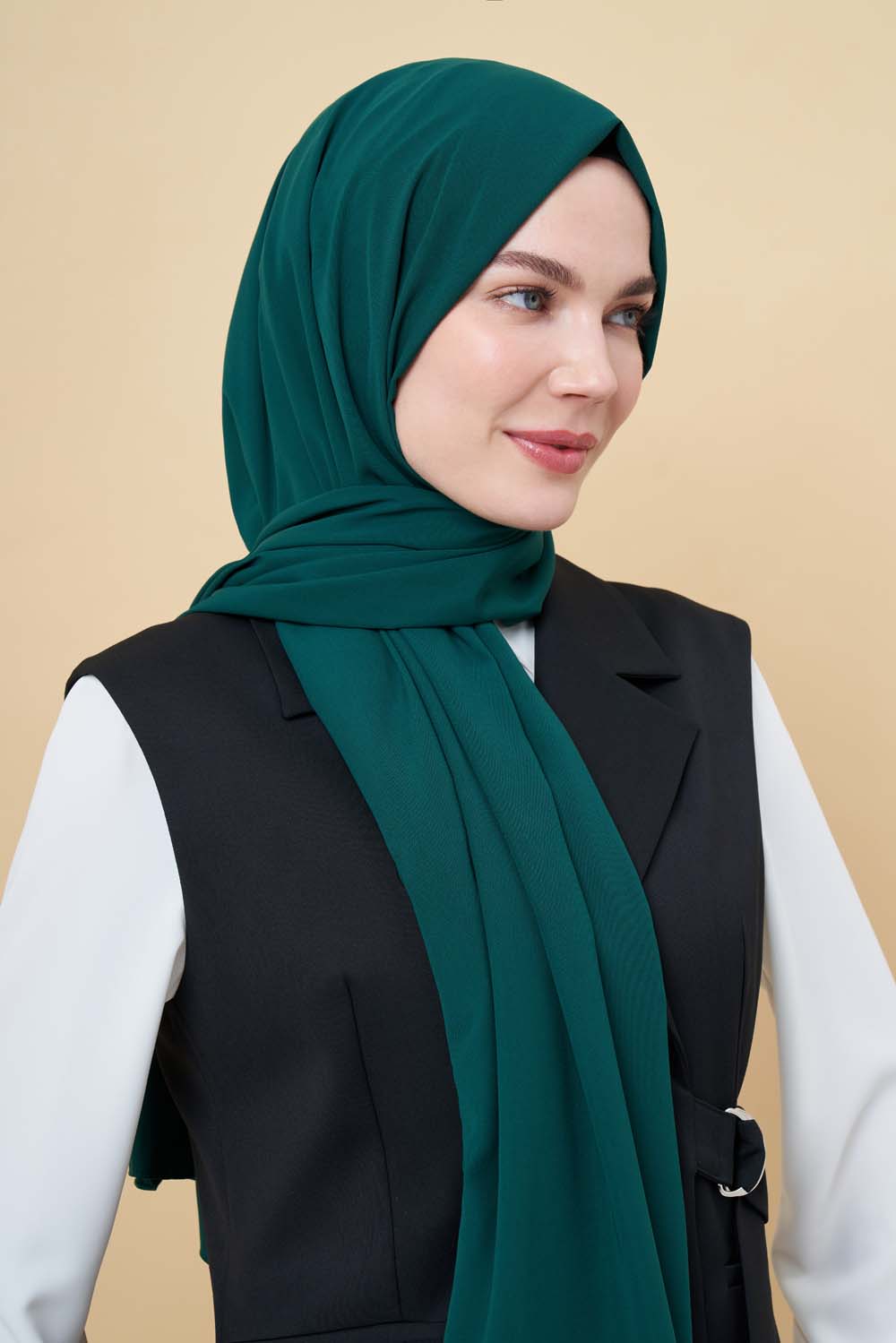 Mizalle Zümrüt Yeşili Medine İpeği Şal