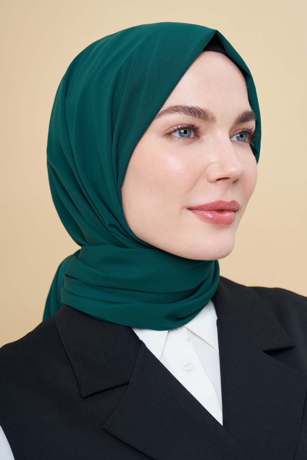 Mizalle Zümrüt Yeşili Medine İpeği Şal
